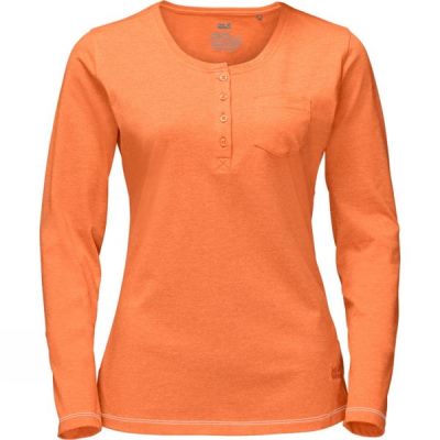 Tee Jack Wolfskin Essential Longsleeve Mujer - Naranjas - Chile YSM713850